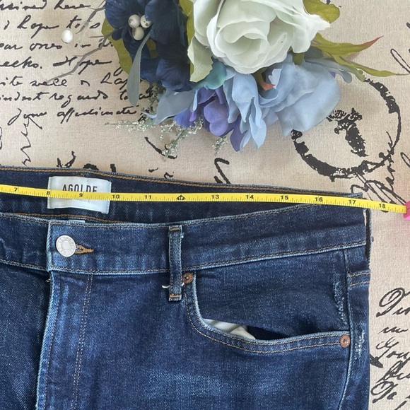 Agolde Sophie Mid Rise Skinny Jeans Cabana Dark Wash Style #A018-1256 Size 32 - Picture 10 of 12